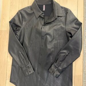 Black Leather  Shirt